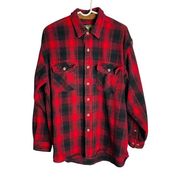 Field and Stream Shirt Shacket Mens XL Red Plaid Flannel 100% Cotton Lumberjack - Picture 1 of 8